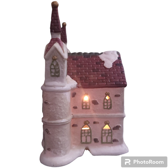 Vintage Christmas Collection Illuminated Porcelain Gothic Church 088534 Holiday - Picture 5 of 10